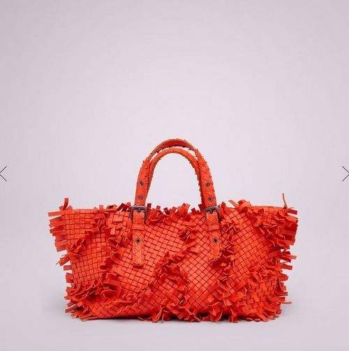 Bottega Veneta Lambskin Leather Bag 1050 Orange